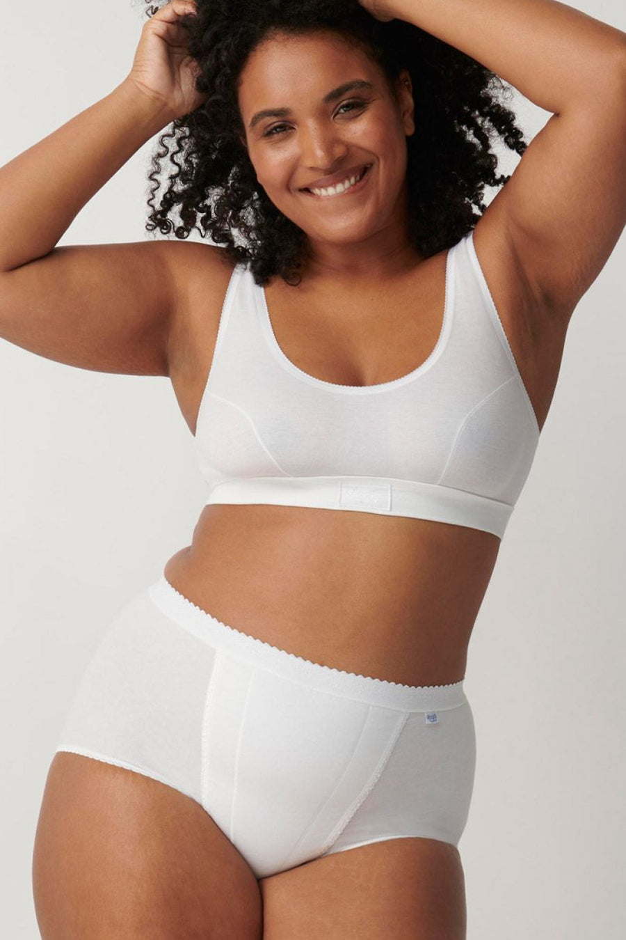 Sloggi Control White Lace High Waisted Knickers