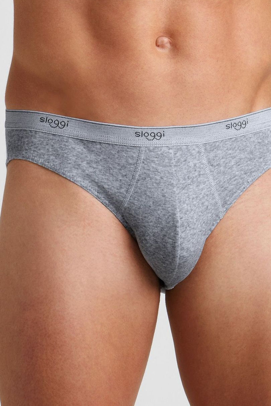 Sloggi Grey Cotton Men's Briefs with Elasticated Waist