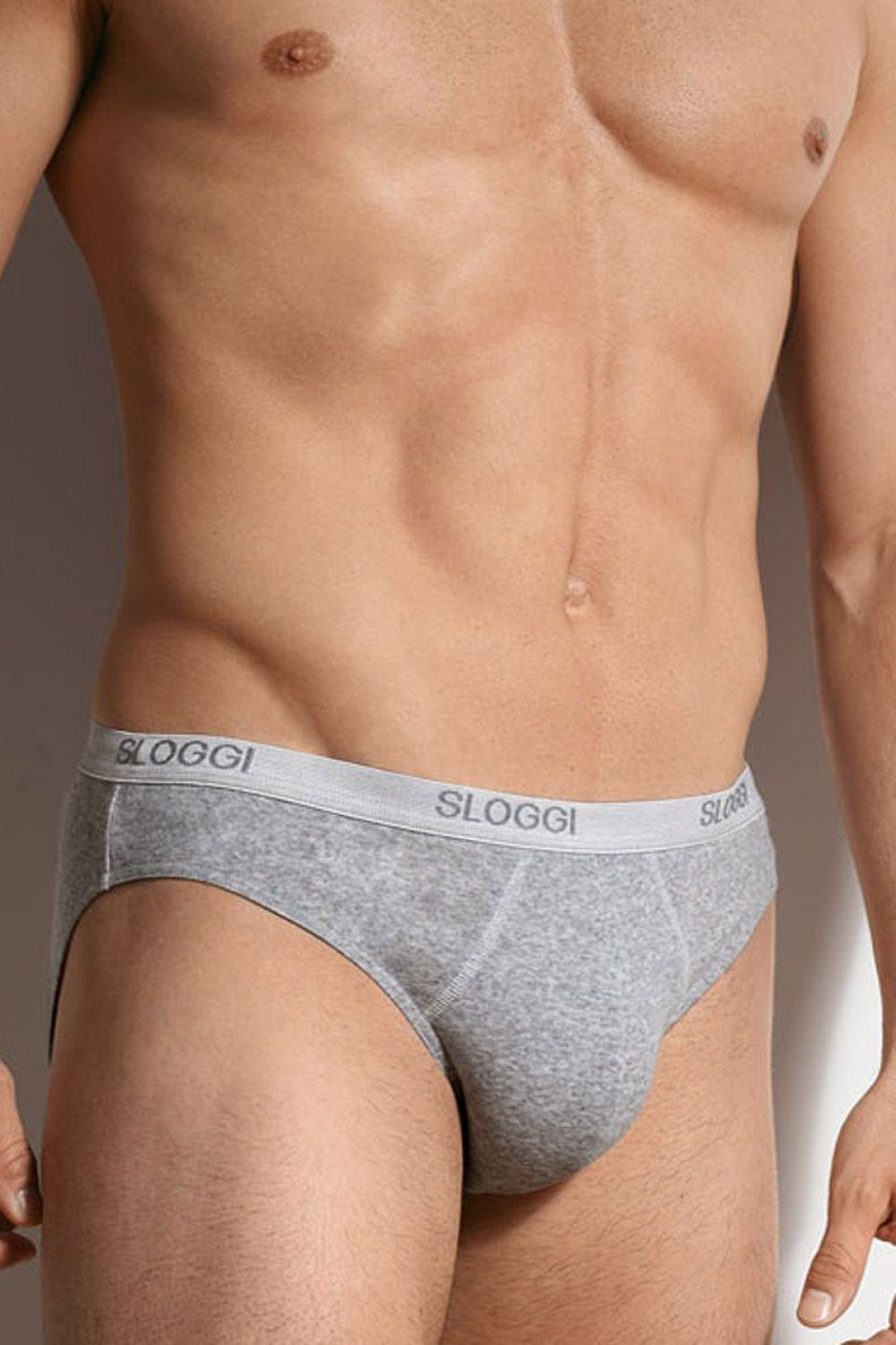 Sloggi Grey Cotton Men's Briefs with Elasticated Waist - view 2
