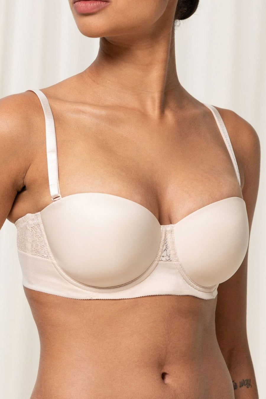 Triumph Vivid Spotlight Beige Lace Balcony Strapless Bra