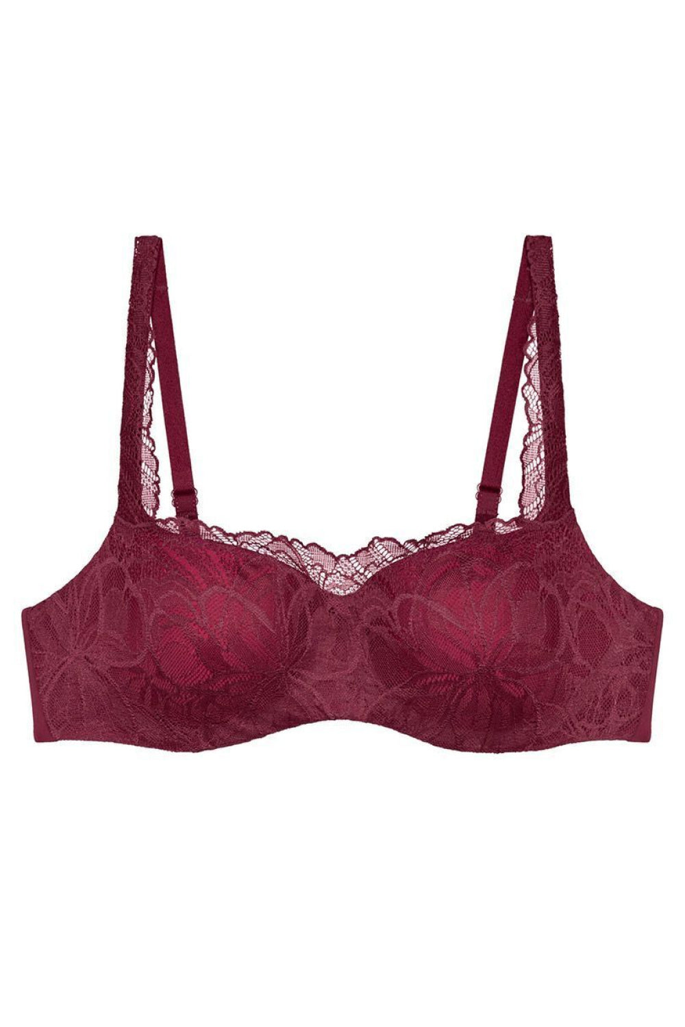 Triumph Burgundy Lace Padded Strapless Bra - view 2