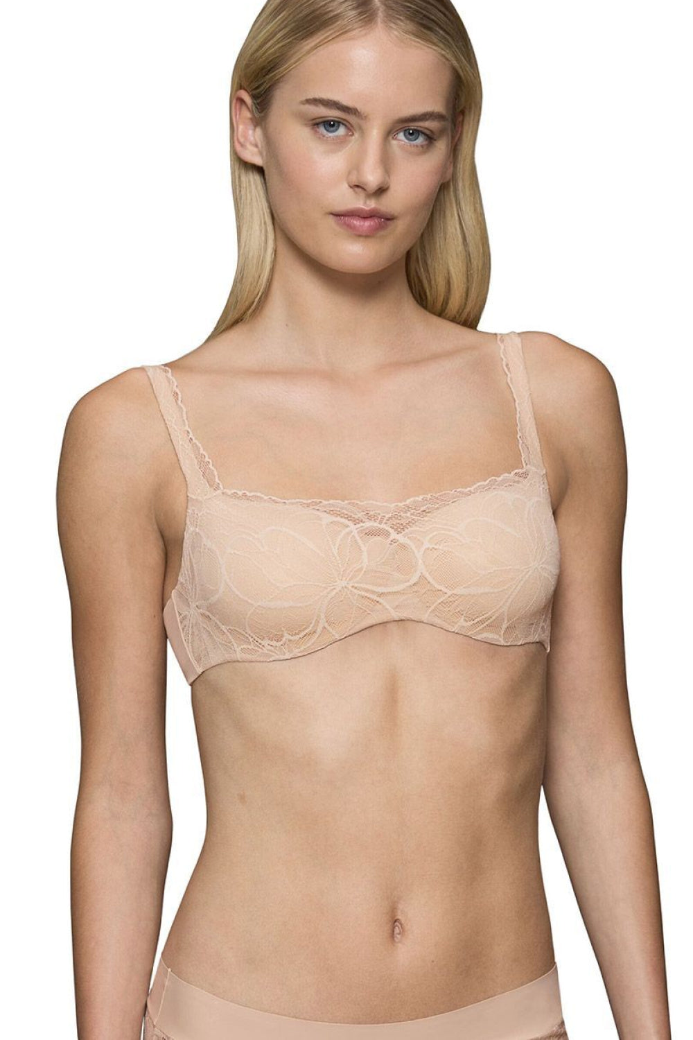 Triumph Beige Lace Padded Strapless Bra