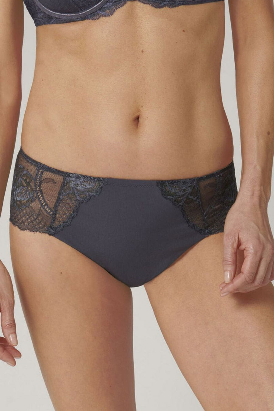 Triumph Wild Peony Florale Dark Grey Lace Floral Knickers