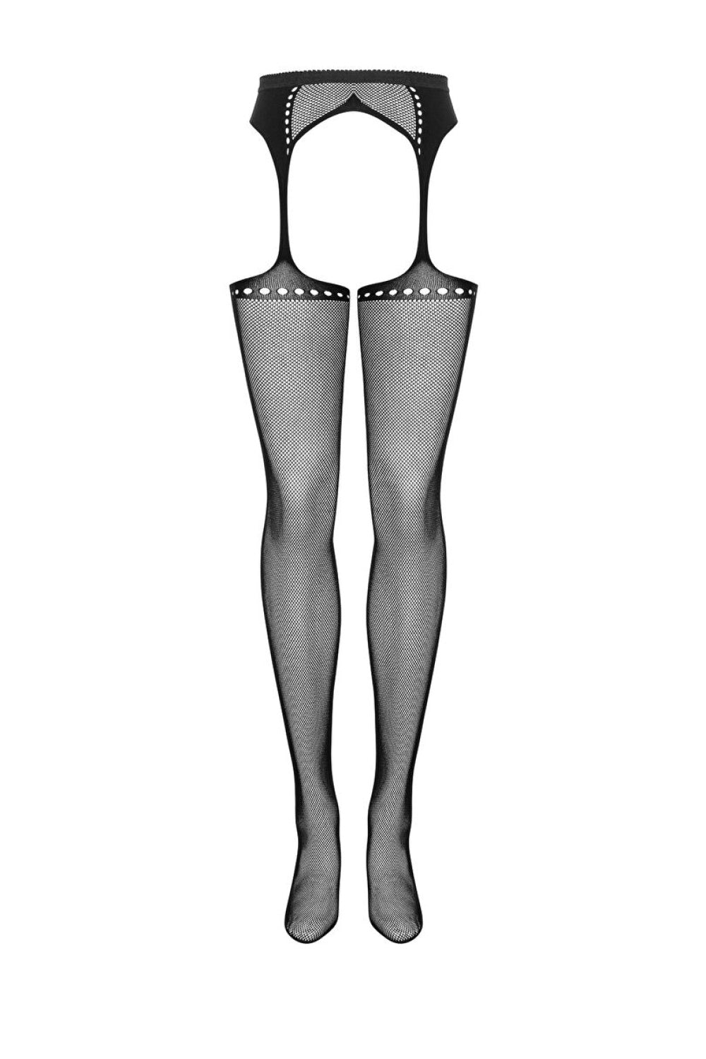 Obsessive Black Knitted Suspender Stockings - view 2