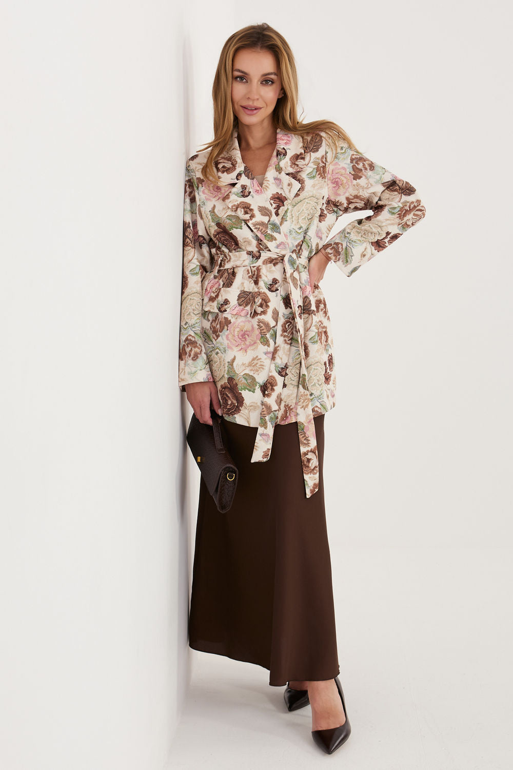Italy Moda Brown Floral Jacket - view 2