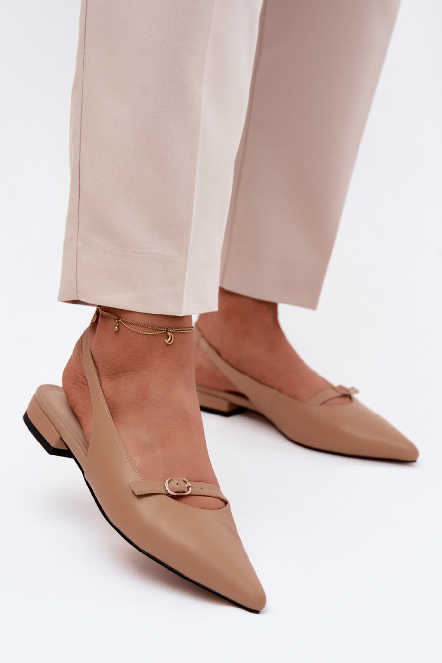 Step In Style Maciejka Dark Beige Leather Sandals