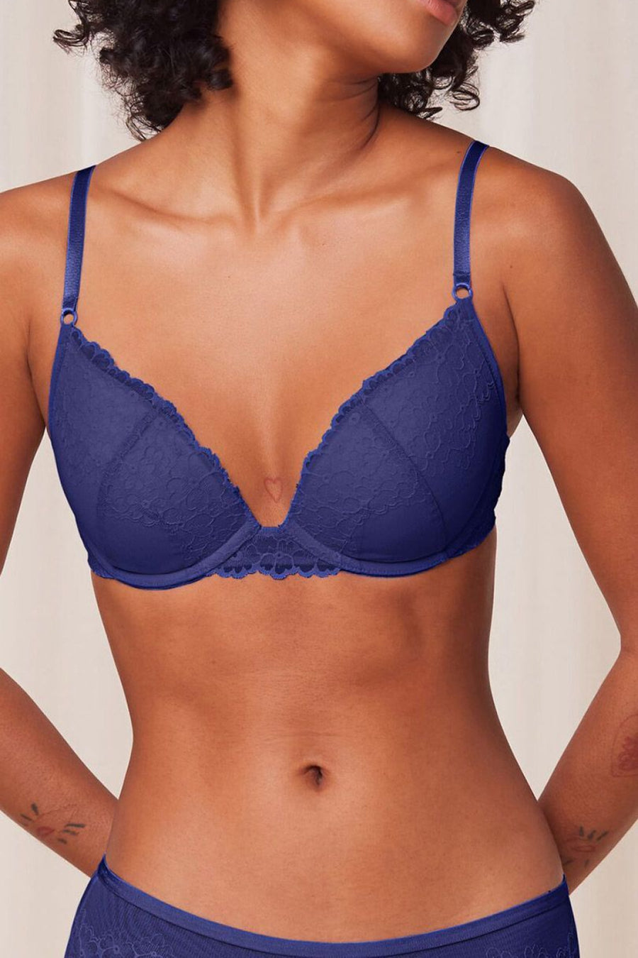 Triumph Bright Spotlight Navy Lace Push-Up Bra
