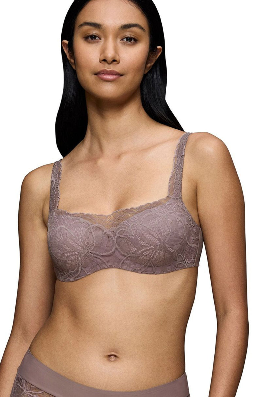Triumph Dove Grey Lace Padded Strapless Bra