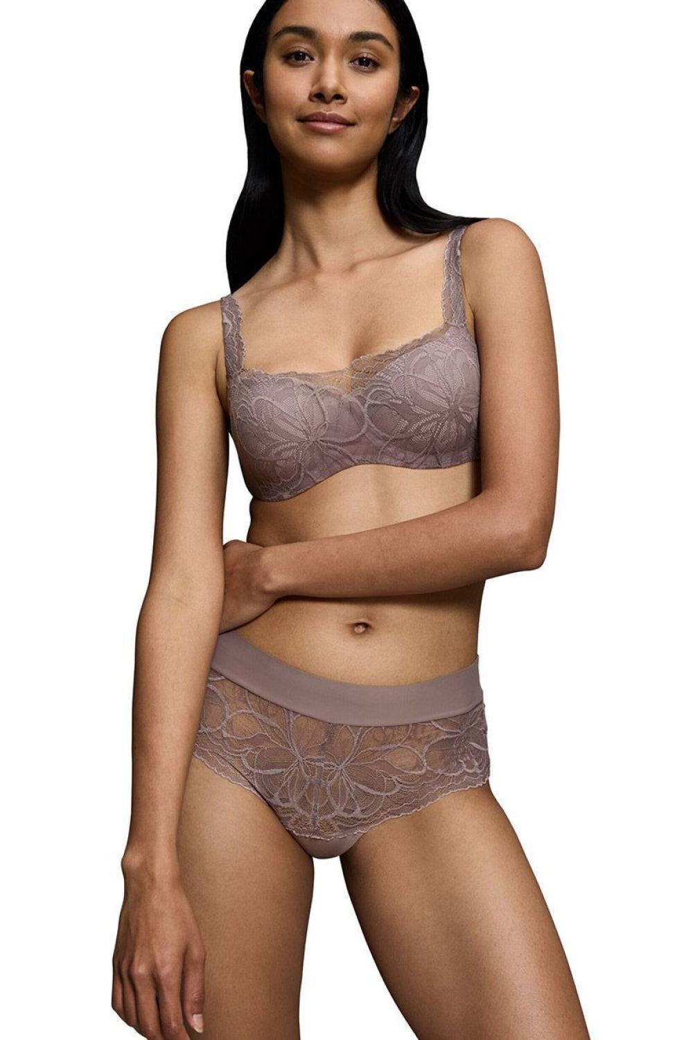 Triumph Dove Grey Lace Padded Strapless Bra - view 4