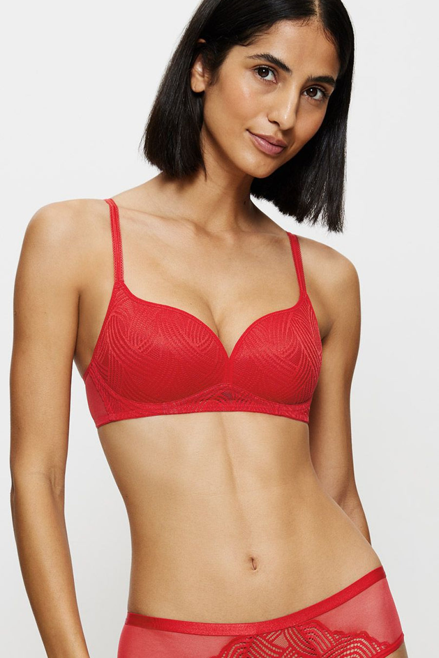 Triumph Delightful Spotlight P Red Lace Underwired Padded Bra