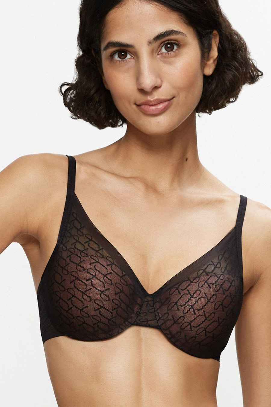 Triumph Signature Sheer Black Polyester Lace Underwired Padded Bra