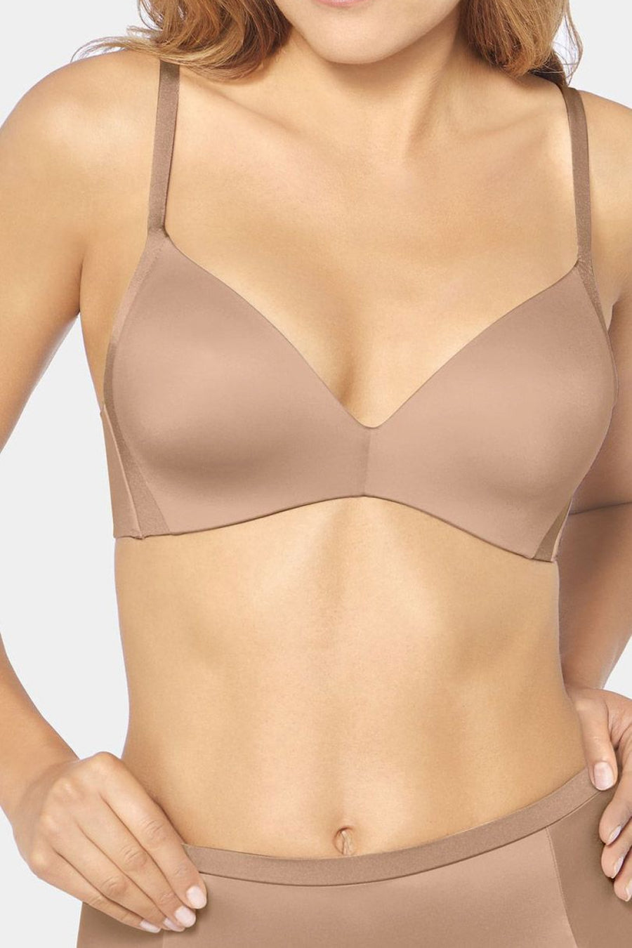 Triumph Body Make-up Beige Polyamide Velvet Underwired Padded Bra