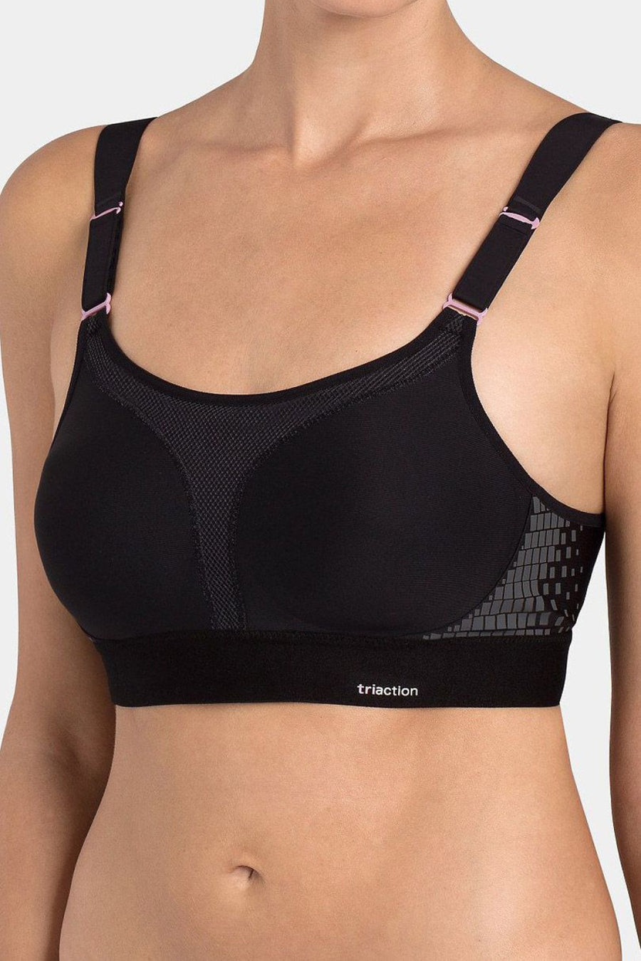 Triumph Black Padded Sports Bra with Adjustable Straps