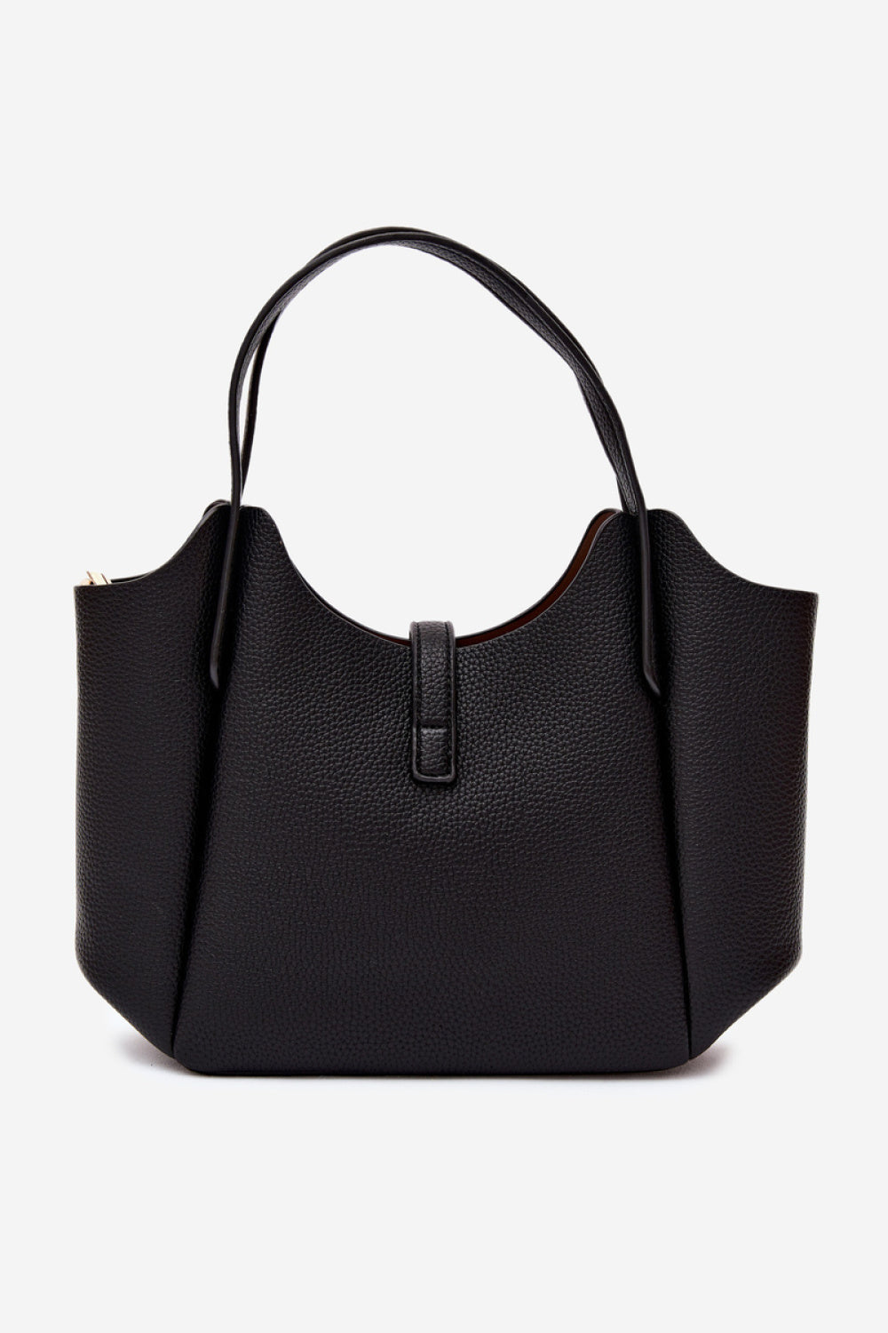Step In Style Toffee Black Faux Leather Handbag - view 2
