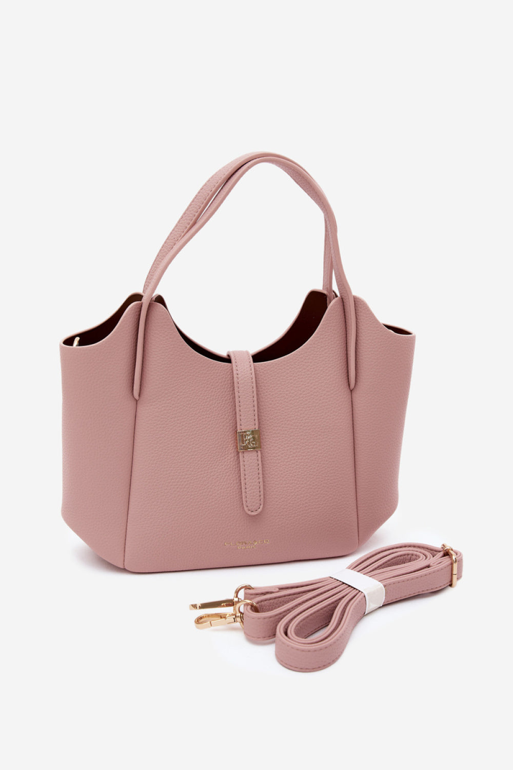 Step In Style Toffee Rose Pink Faux Leather Handbag