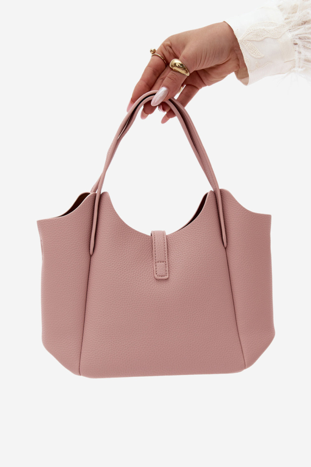 Step In Style Toffee Rose Pink Faux Leather Handbag - view 3