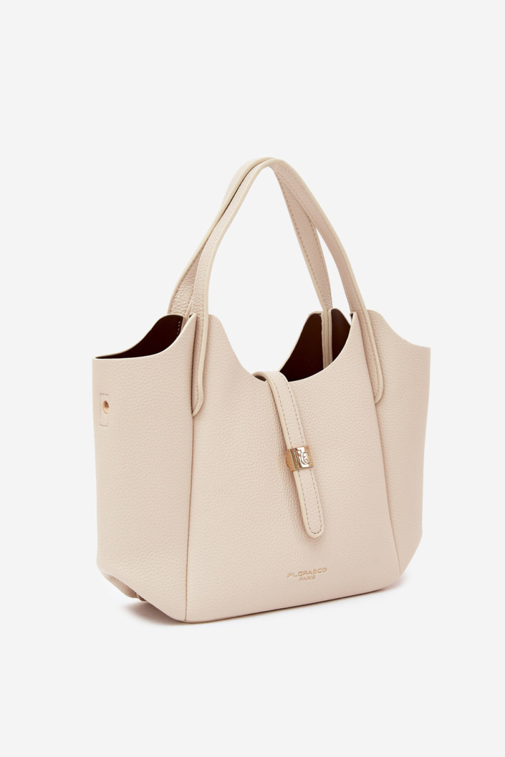 Step In Style Toffee Ecru Faux Leather Handbag - view 2