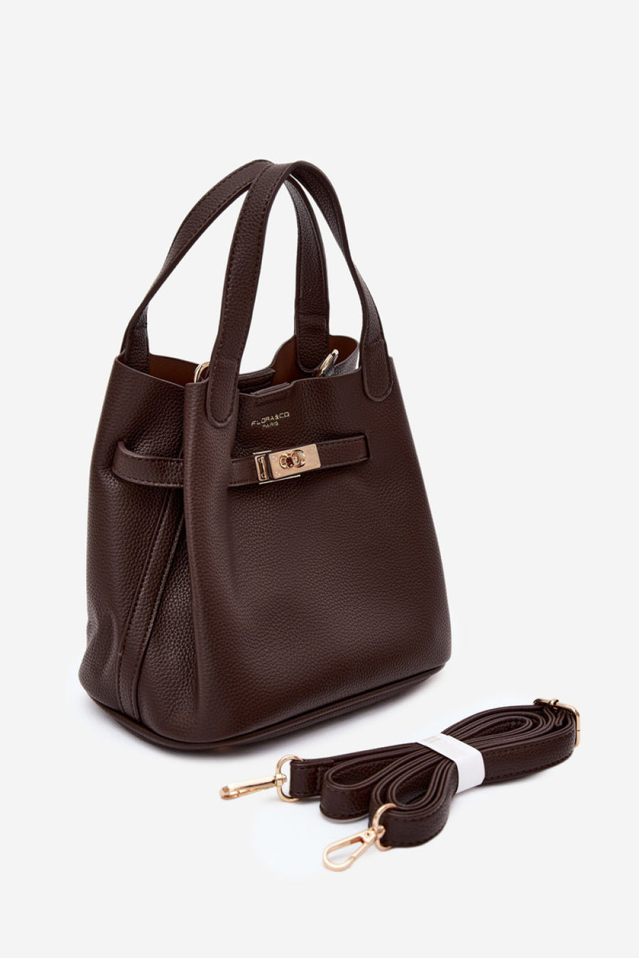 Step In Style Crumble Chocolate Faux Leather Handbag