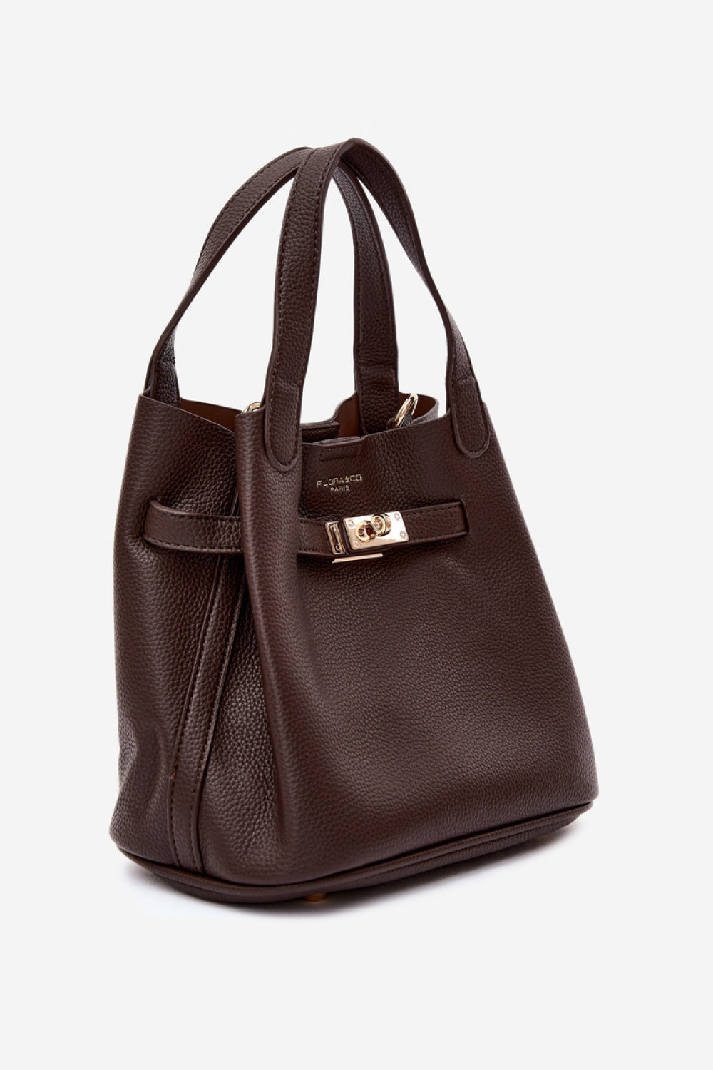 Step In Style Crumble Chocolate Faux Leather Handbag - view 2