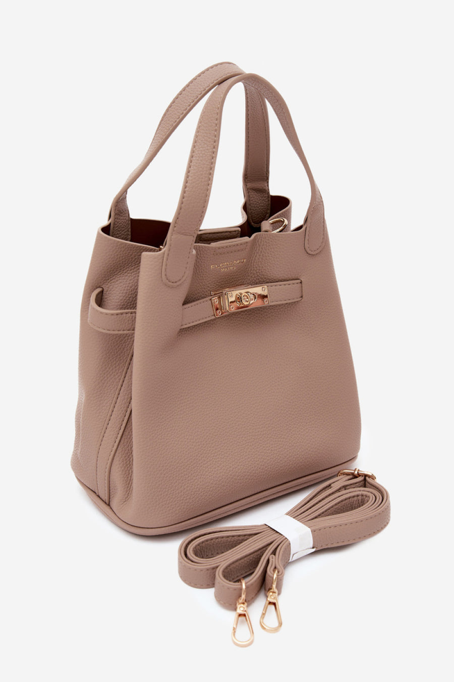 Step In Style Crumble Beige Faux Leather Handbag