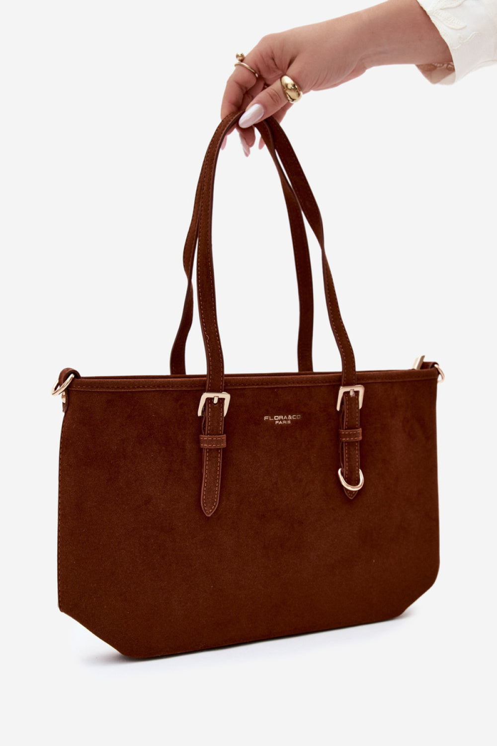 Step In Style Araminta Camel Faux Suede Handbag - view 2
