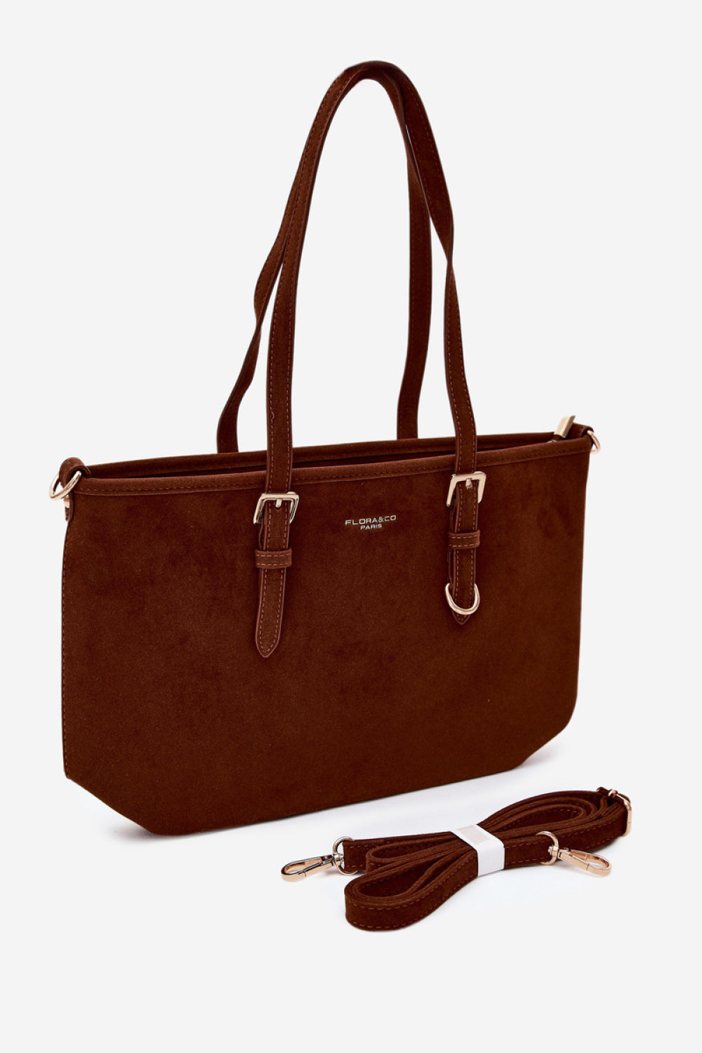 Step In Style Araminta Camel Faux Suede Handbag - view 3