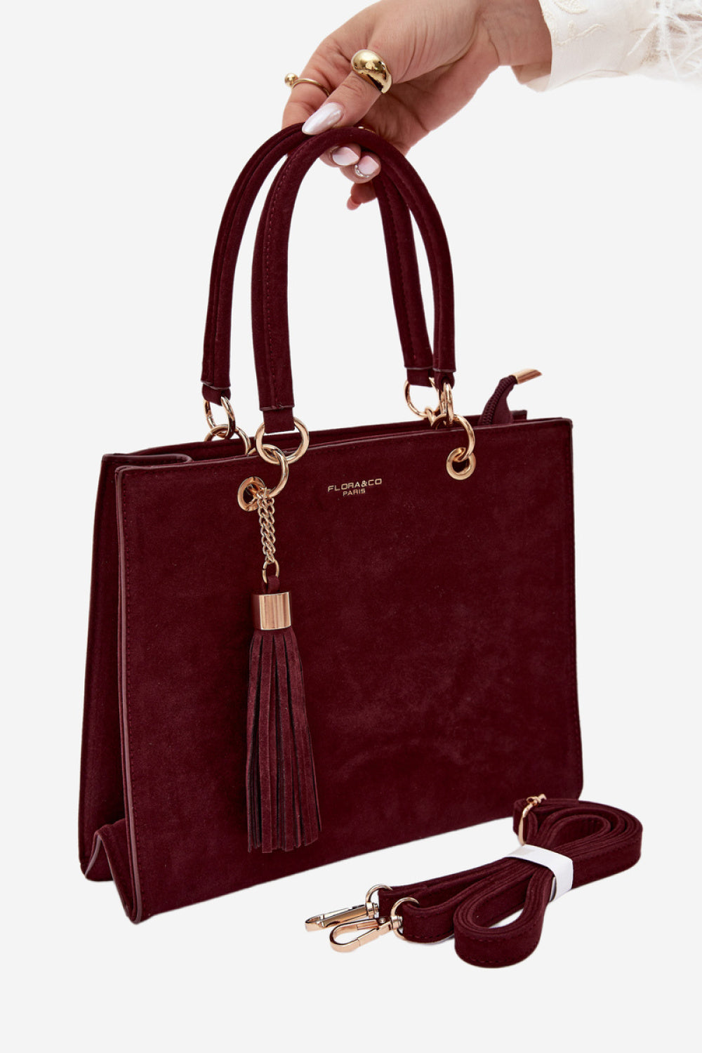 Step In Style Ottilie Burgundy Faux Leather Handbag