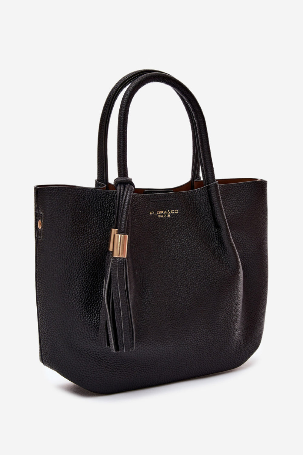 Step In Style Fleece Black Faux Leather Handbag - view 2