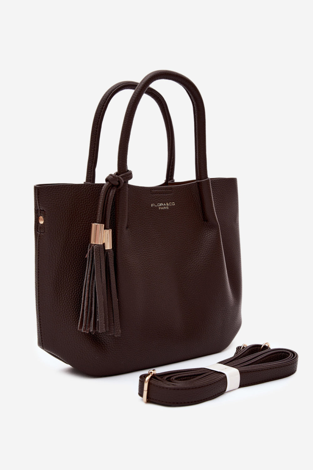 Step In Style Fleece Chocolate Faux Leather Handbag