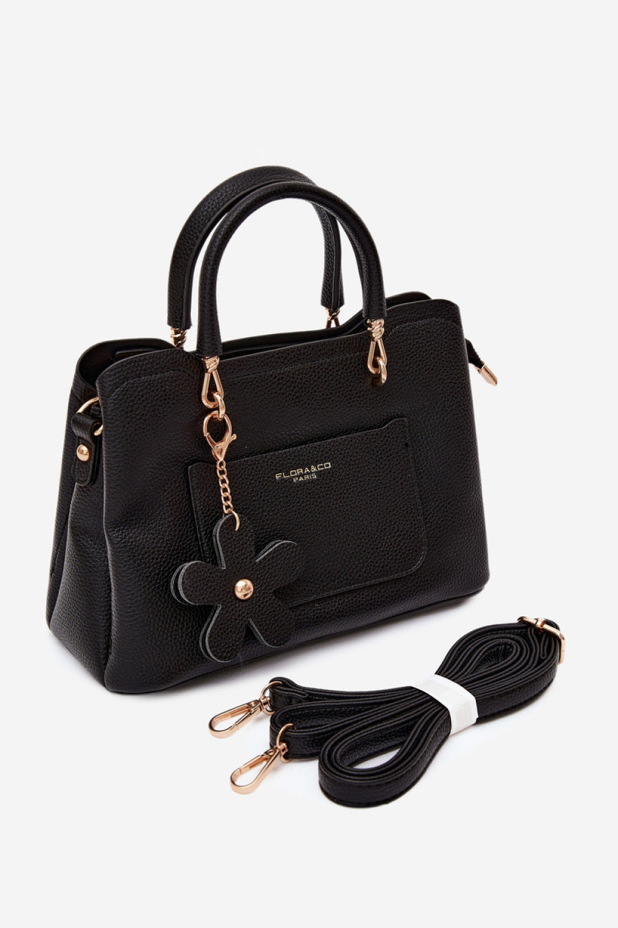 Step In Style Noomi Black Faux Leather Handbag
