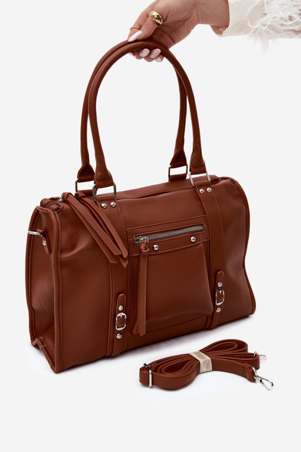 Step In Style Nolita Camel Faux Leather Handbag