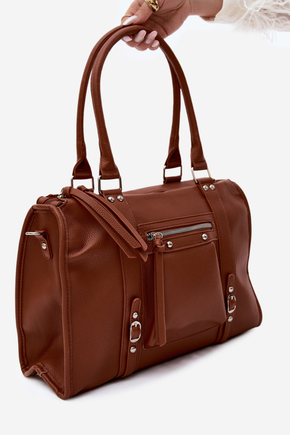 Step In Style Nolita Camel Faux Leather Handbag - view 2