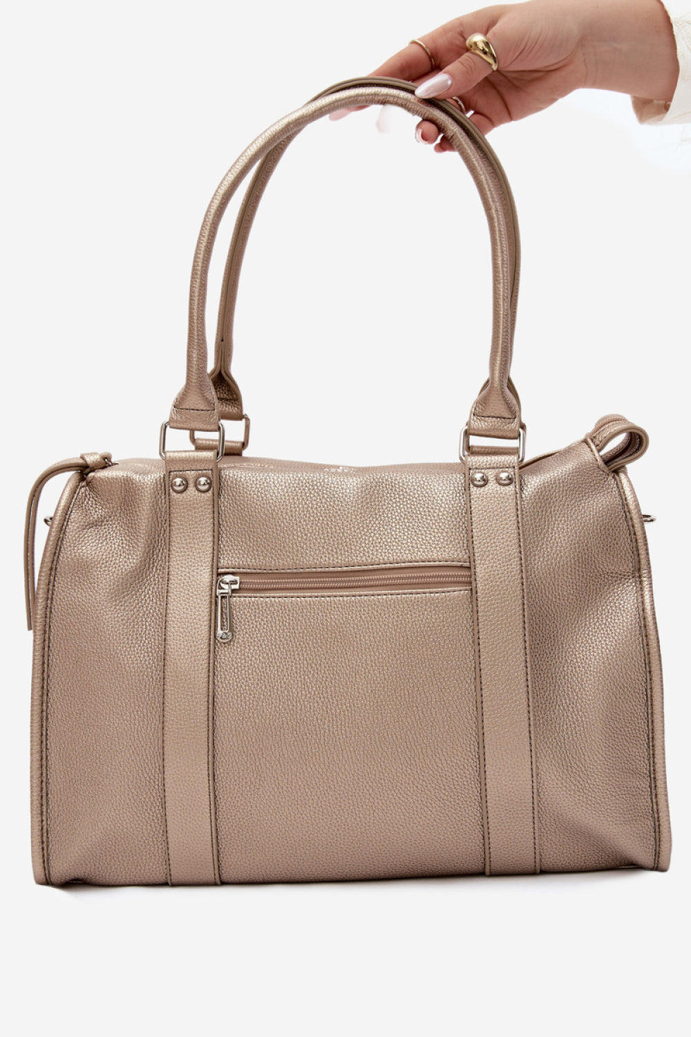 Step In Style Nolita Gold Faux Leather Handbag - view 3