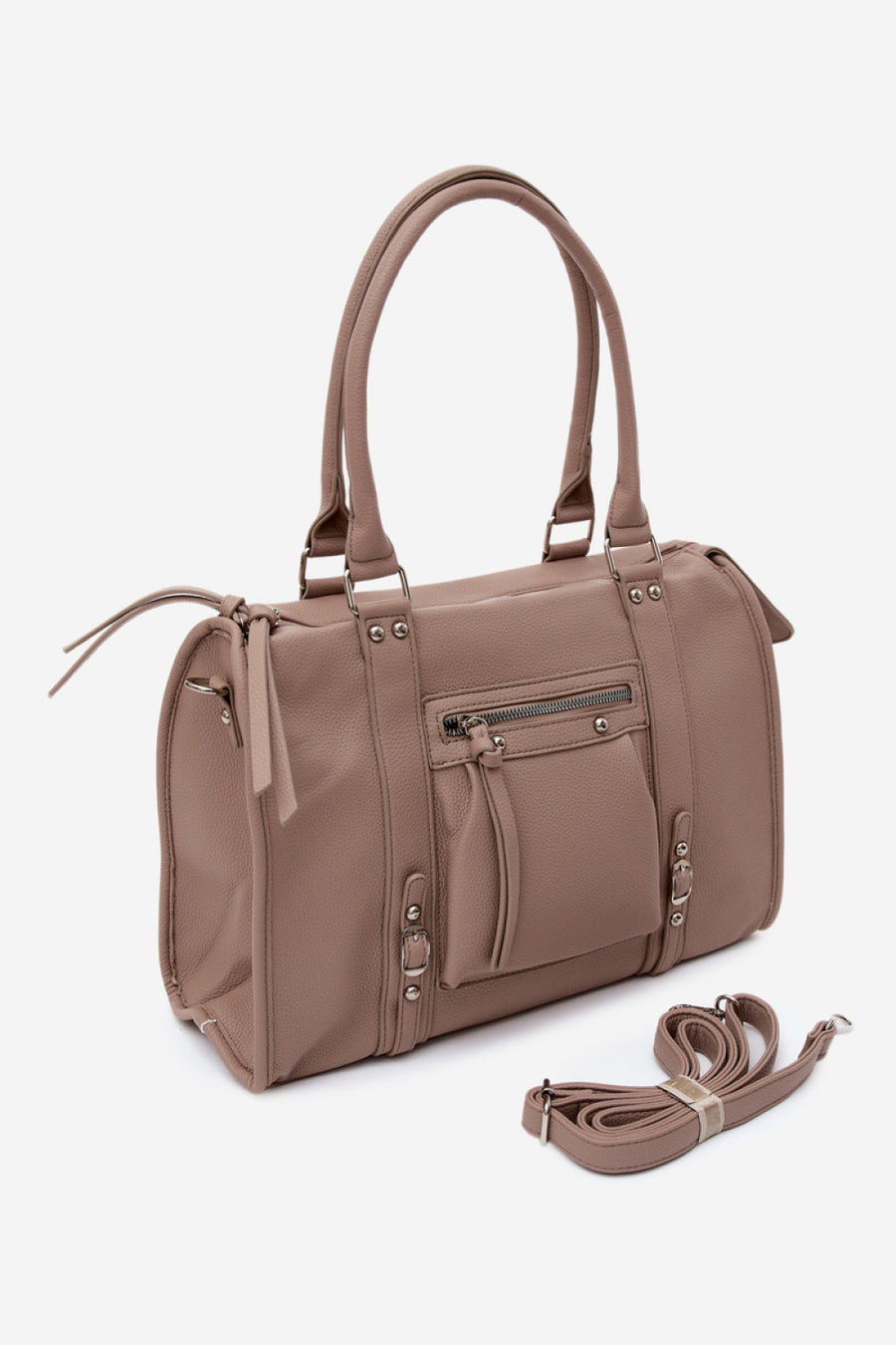 Step In Style Nolita Beige Faux Leather Handbag