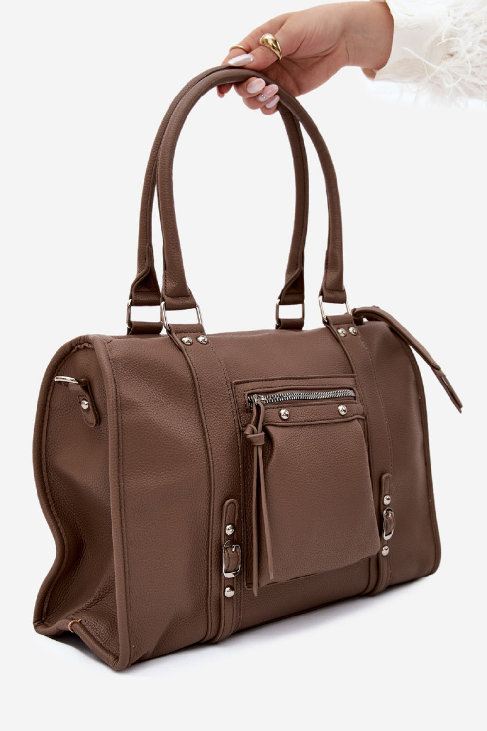 Step In Style Nolita Taupe Faux Leather Handbag - view 2