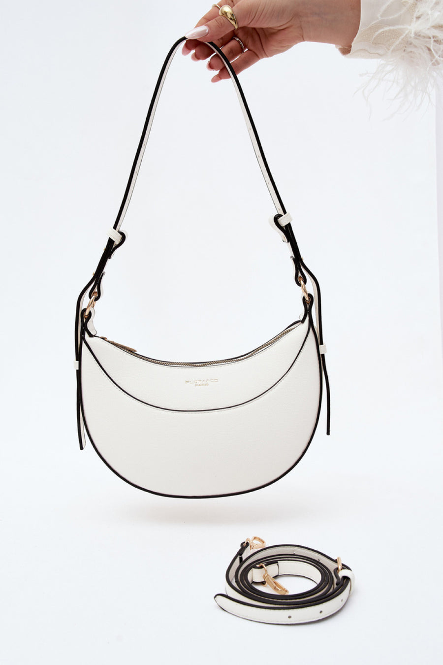 Step In Style Miri White Faux Leather Handbag