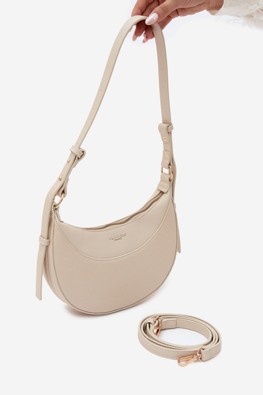 Step In Style Miri Light Beige Faux Leather Handbag