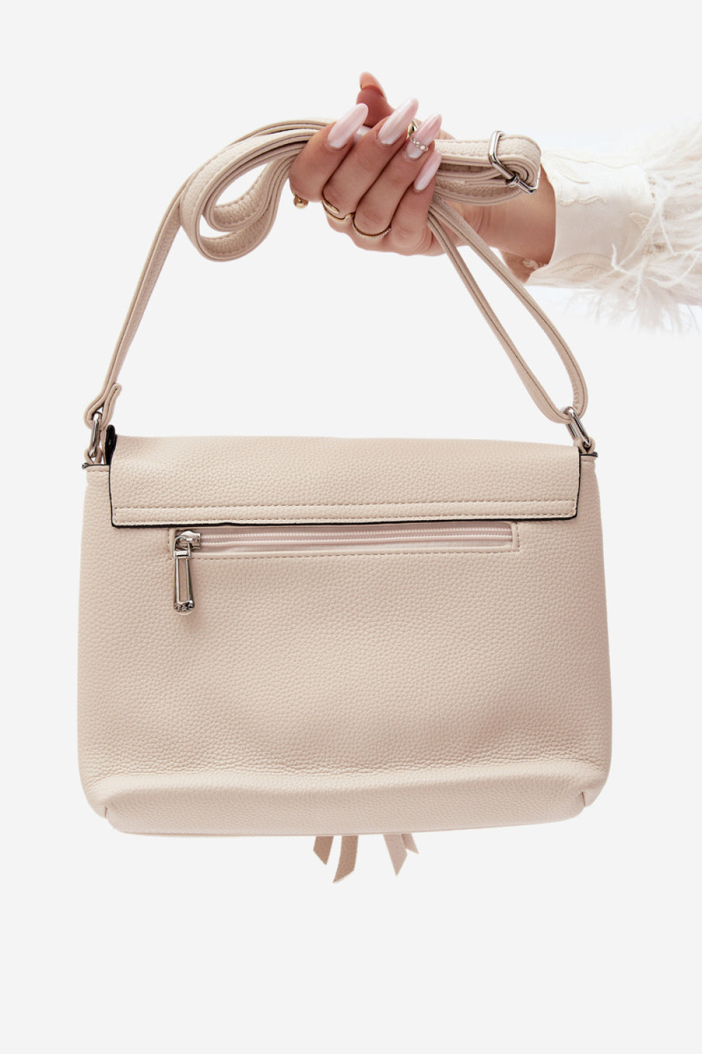 Step In Style Sigrid Ecru Faux Leather Crossbody Bag - view 2