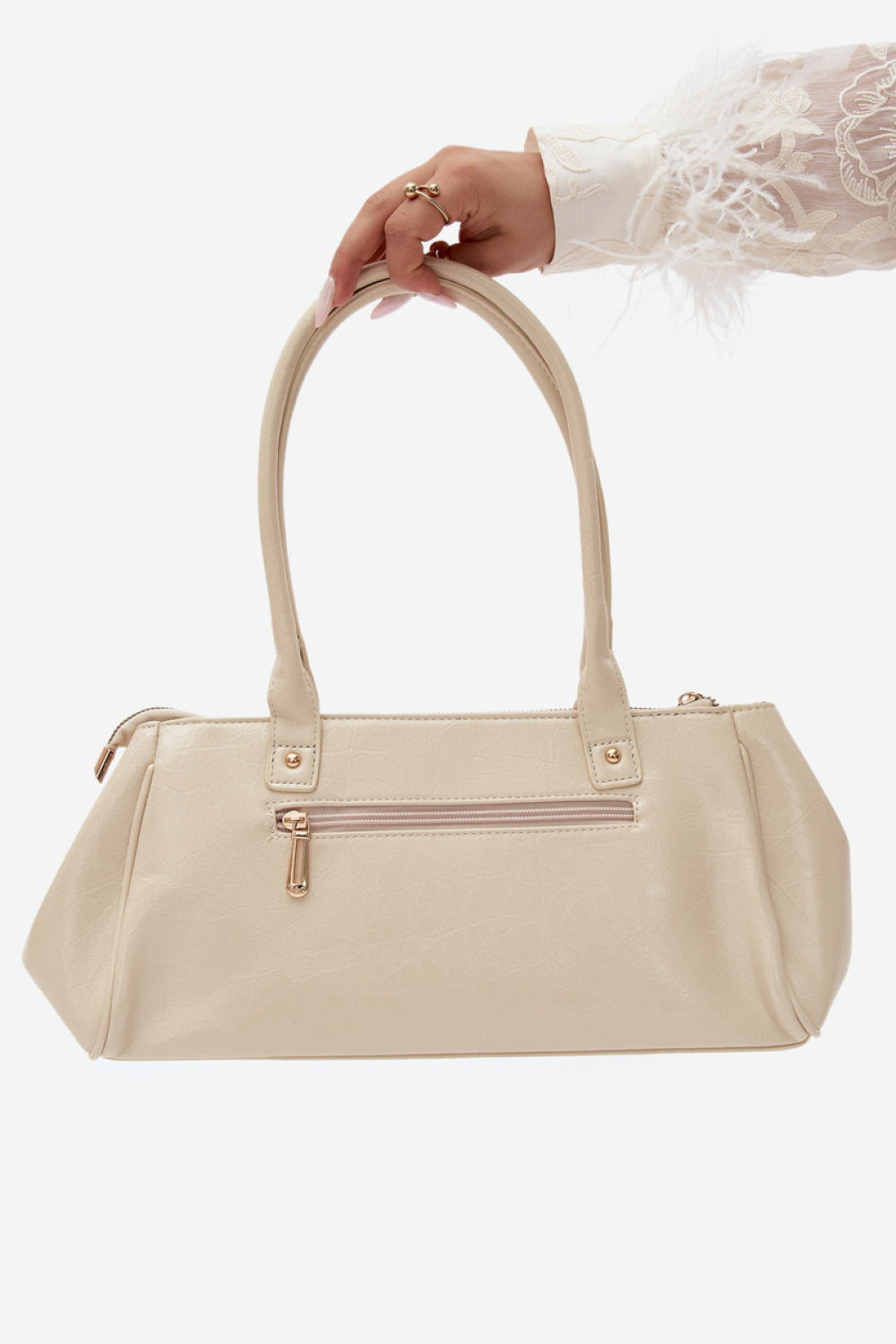 Step In Style Muni Ecru Faux Leather Handbag - view 3