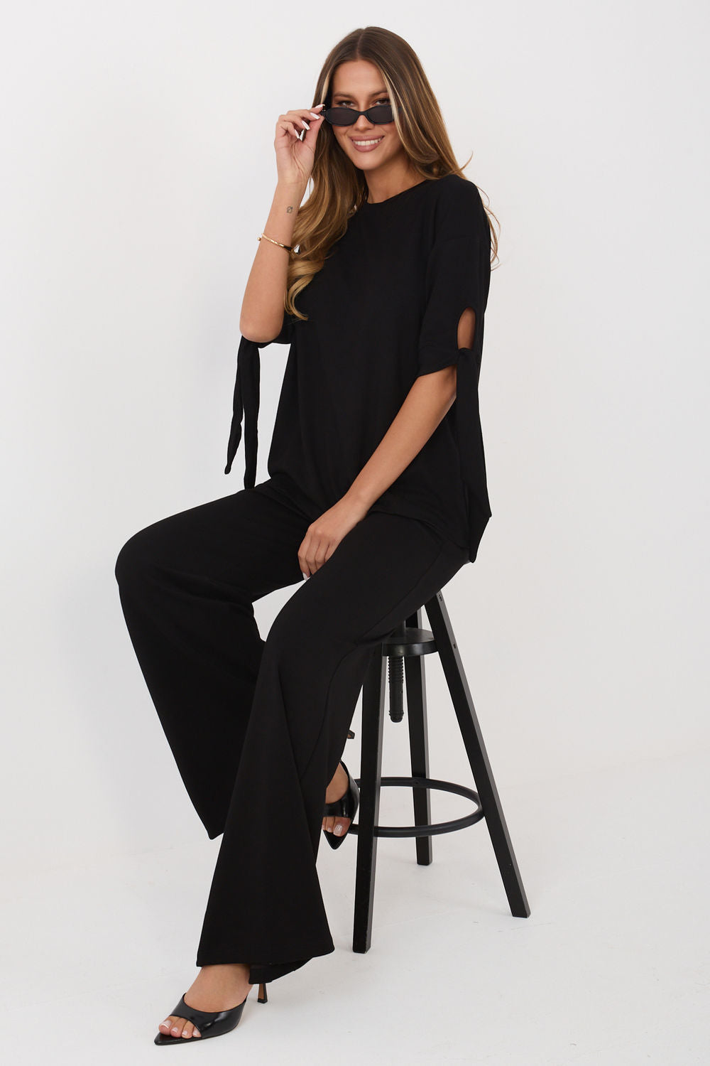 Relevance Black Wide Leg Co-Ord Set - view 4