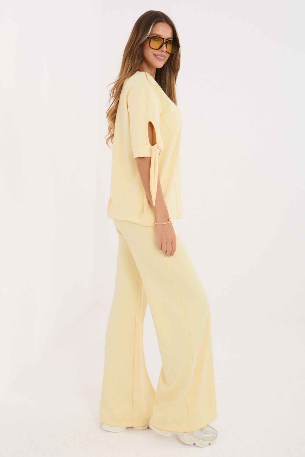 Relevance Light Yellow Wide Leg Co-Ord Set - view 3