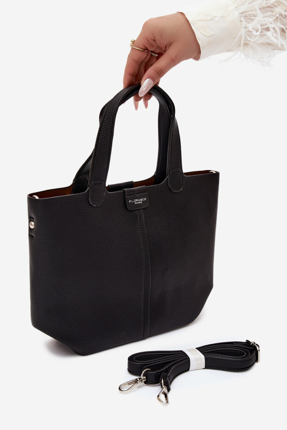 Step In Style Blaire Black Faux Leather Handbag