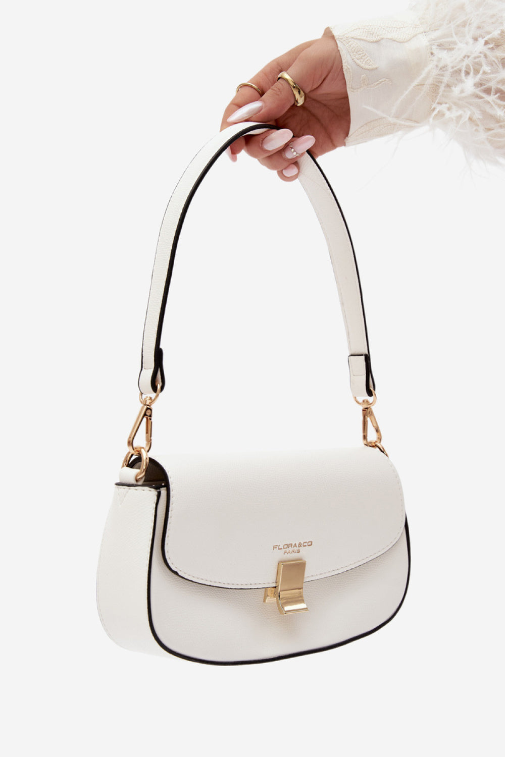 Step In Style Acacia White Faux Leather Handbag - view 2