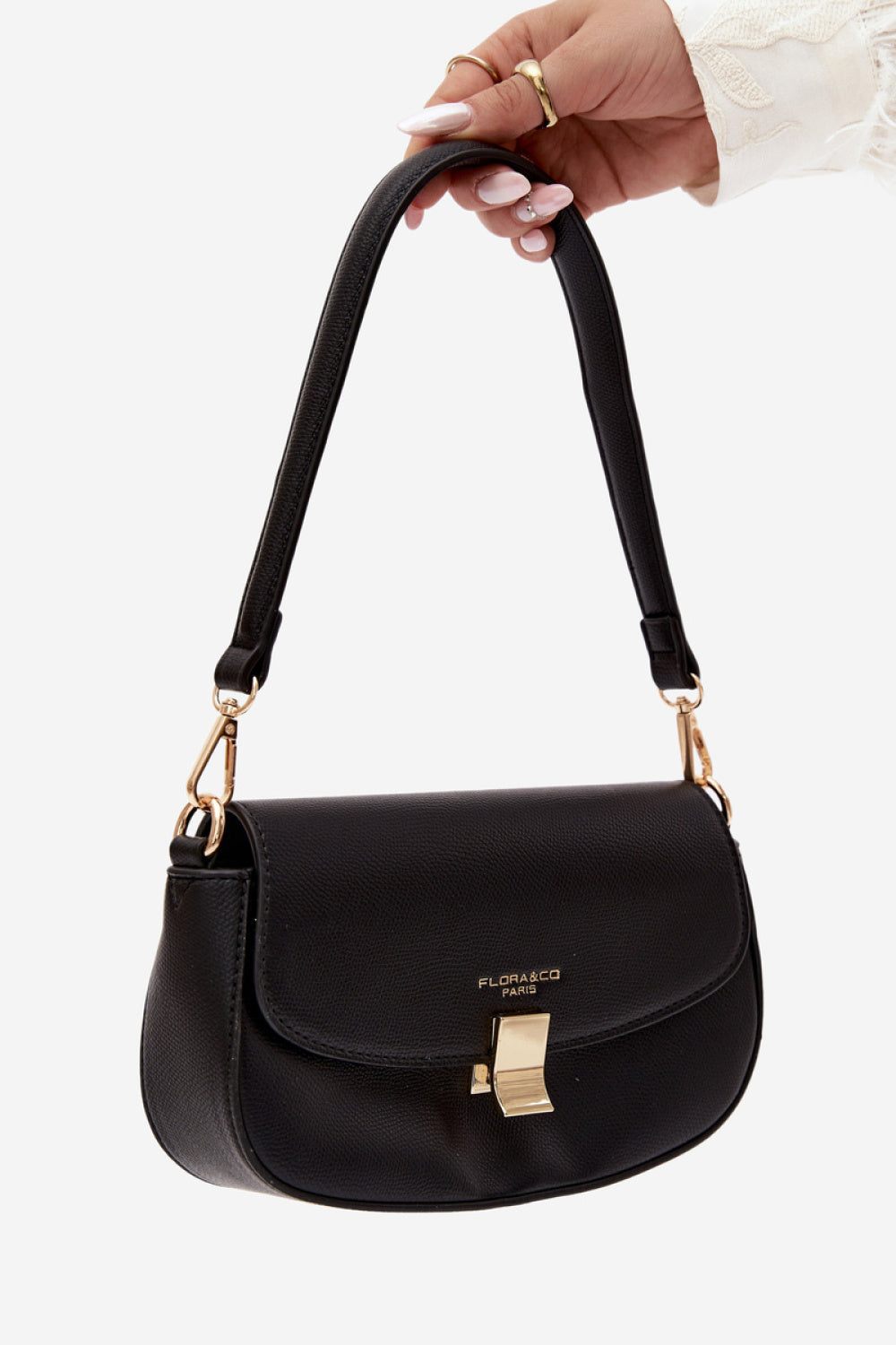 Step In Style Acacia Black Faux Leather Handbag - view 2
