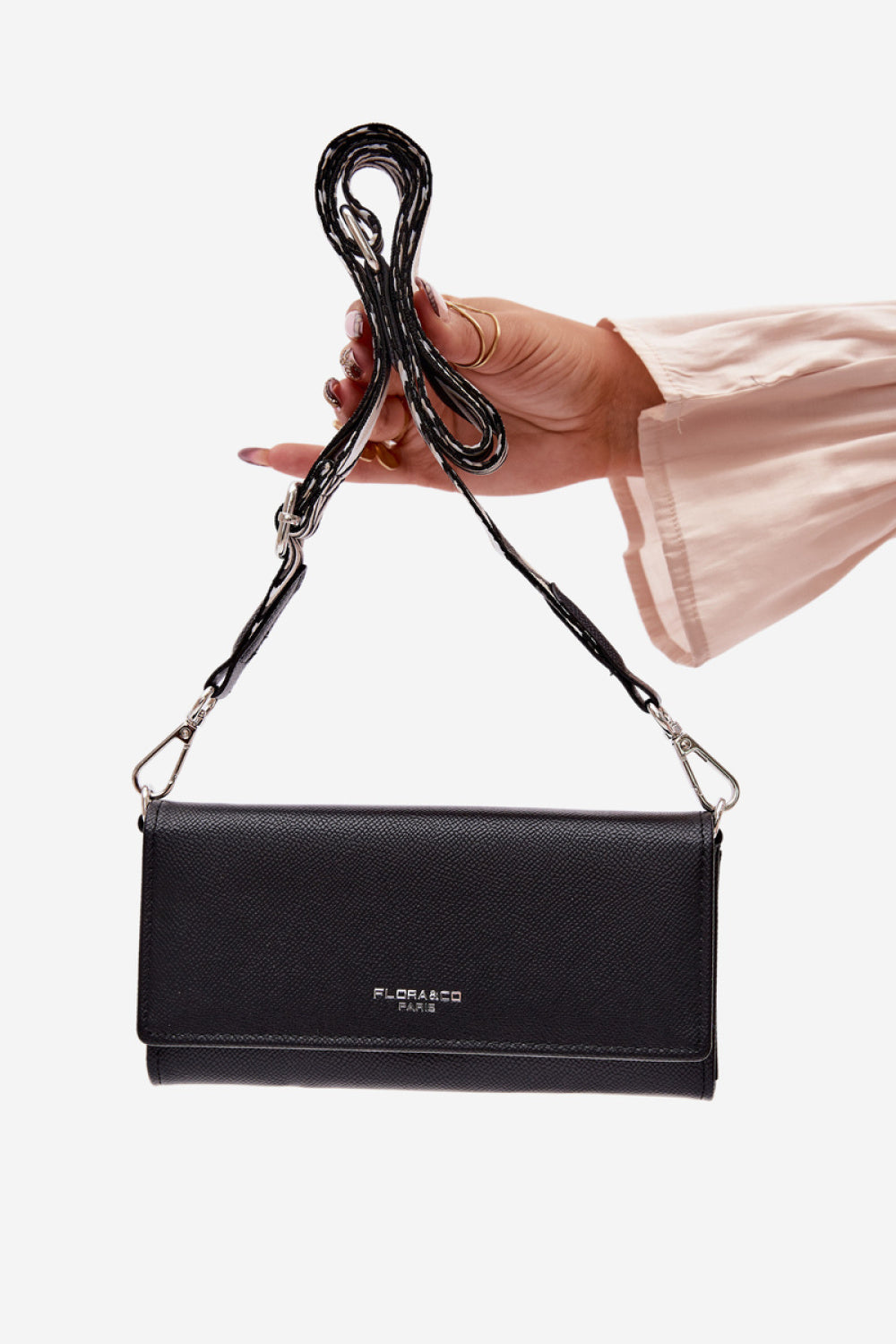 Step In Style Suzette Black Faux Leather Handbag
