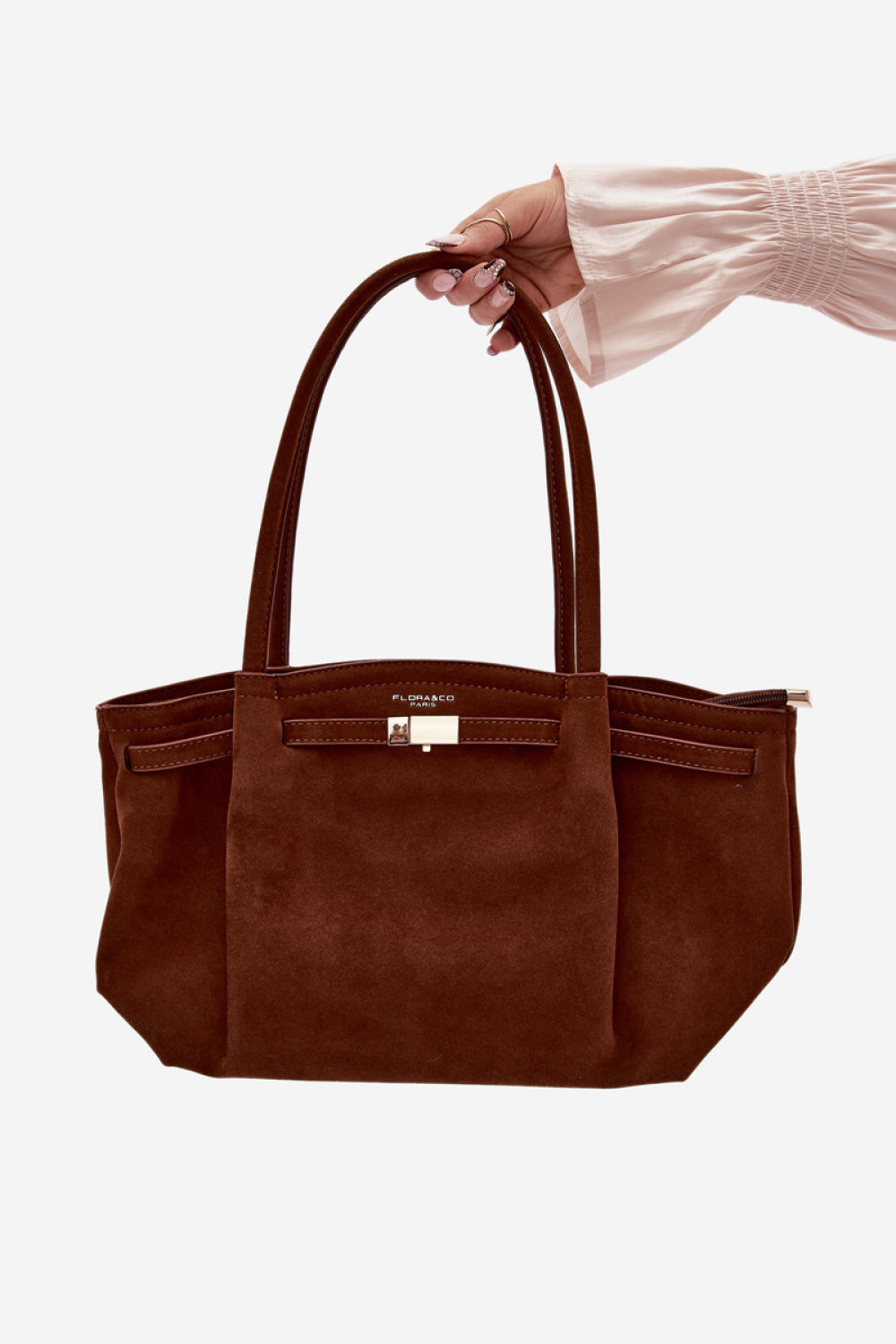 Step In Style Elleea Camel Faux Suede Handbag