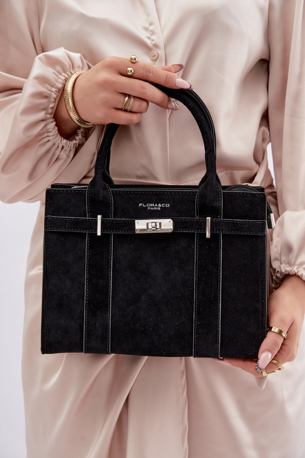 Step In Style Noressa Black Faux Suede Handbag - view 3