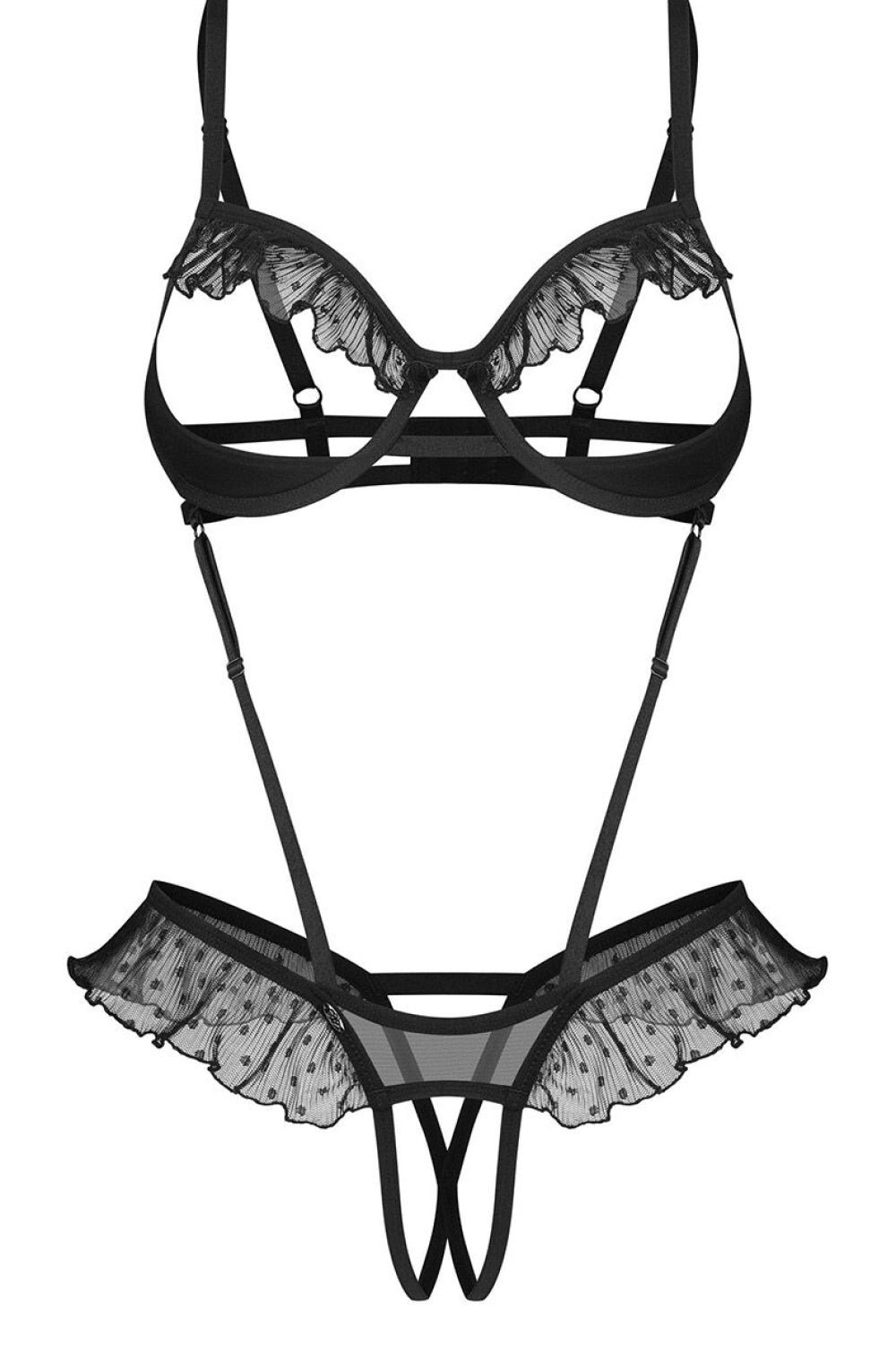 Obsessive Carrola Black Mesh Underwired Bodysuit - view 3
