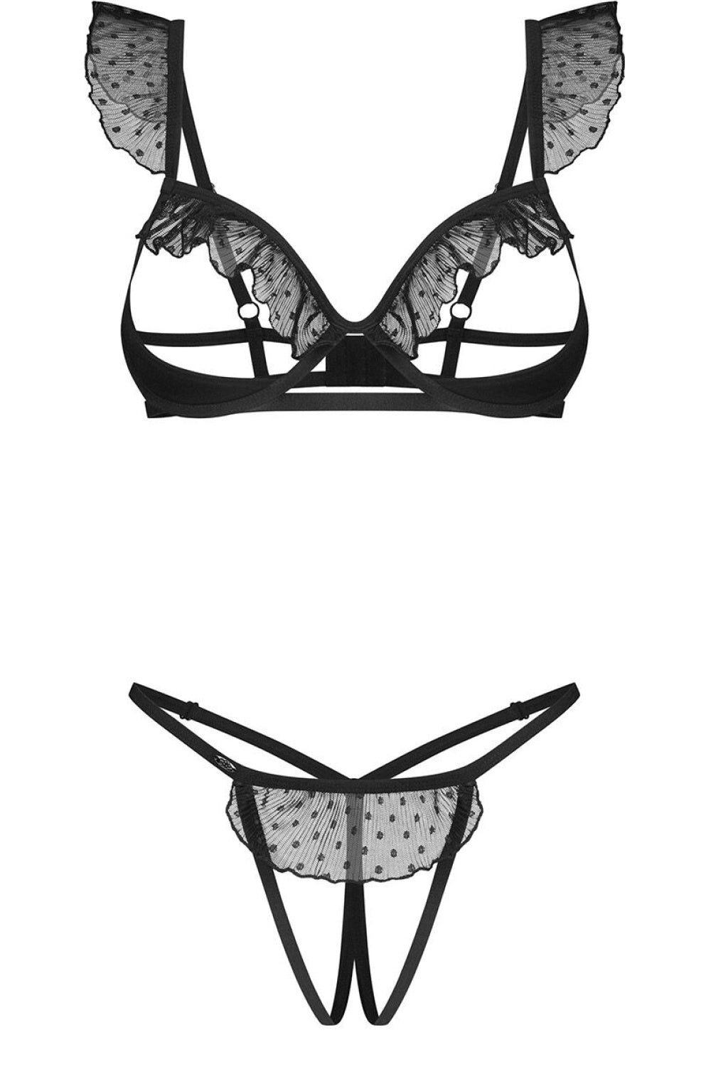 Obsessive Carrola Black Mesh Underwired Sexy Lingerie Set - view 3