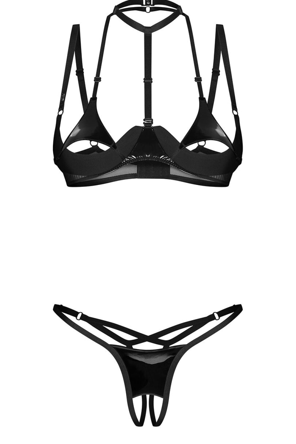 Obsessive Rolleya Black Mesh Underwired Sexy Lingerie Set - view 4
